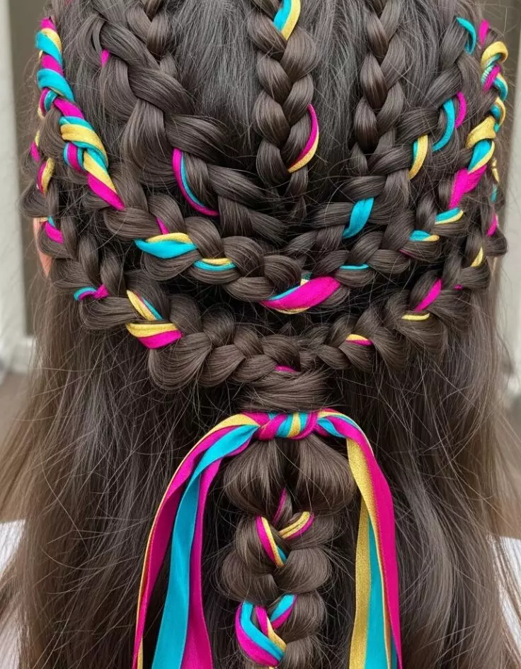 Ribbon Braided Hairstyles